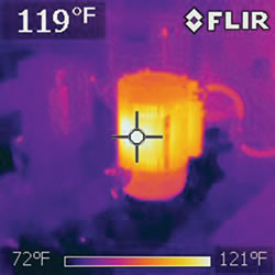 FLIR i7 resolution on pump motor from 6 feet